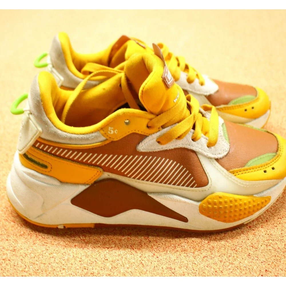Puma RS-X White Castle Sneakers Youth Size 4 Shoes Limited Edition Collab Yellow